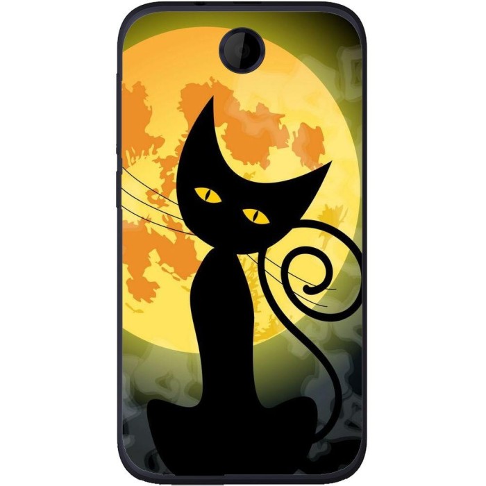 Husa Black Cat Full Monn Halloween HTC Desire 310 foto mare Husa Black Cat Full Monn Halloween HTC Desire 310 foto mare
