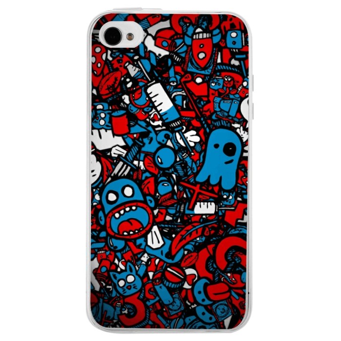 Husa Doodle Bomb APPLE Iphone 4s foto mare Husa Doodle Bomb APPLE Iphone 4s foto mare