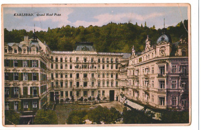 CPI B 10240 CARTE POSTALA - KARLSBAD. GRAND HOTEL PUP, KARLOVY VARY, CEHIA, 1933 foto