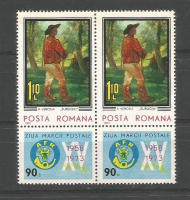 (No2)-timbre-(L.P.834)-Romania 1973 -Ziua marcii postale romanesti foto
