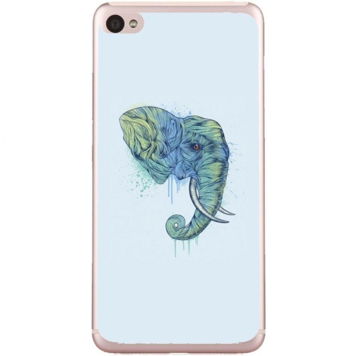 Husa Abstract Aqua Elephant Head Lenovo S90 Sisley foto mare Husa Abstract Aqua Elephant Head Lenovo S90 Sisley foto mare