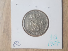 82 OLANDA 1 GULDEN 1957 foto