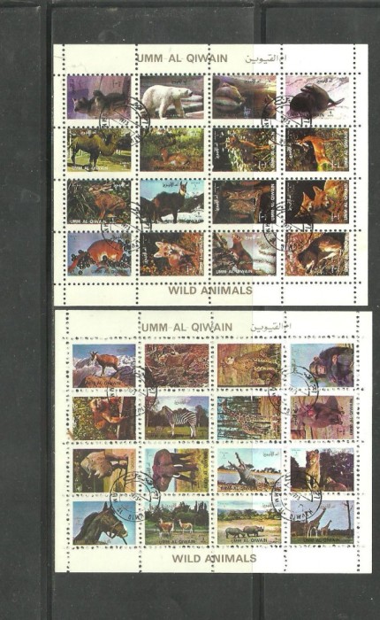 UMM AL QIWAIN 1973 - ANIMALE SALBATICE, colite stampilate, T75 foto mare UMM AL QIWAIN 1973 - ANIMALE SALBATICE, colite stampilate, T75 foto mare