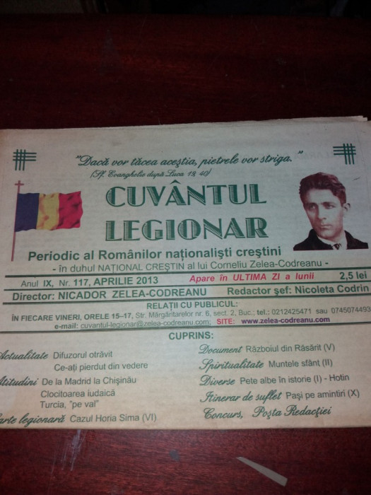 CUVANTUL LEGIONAR APRILIE 2013