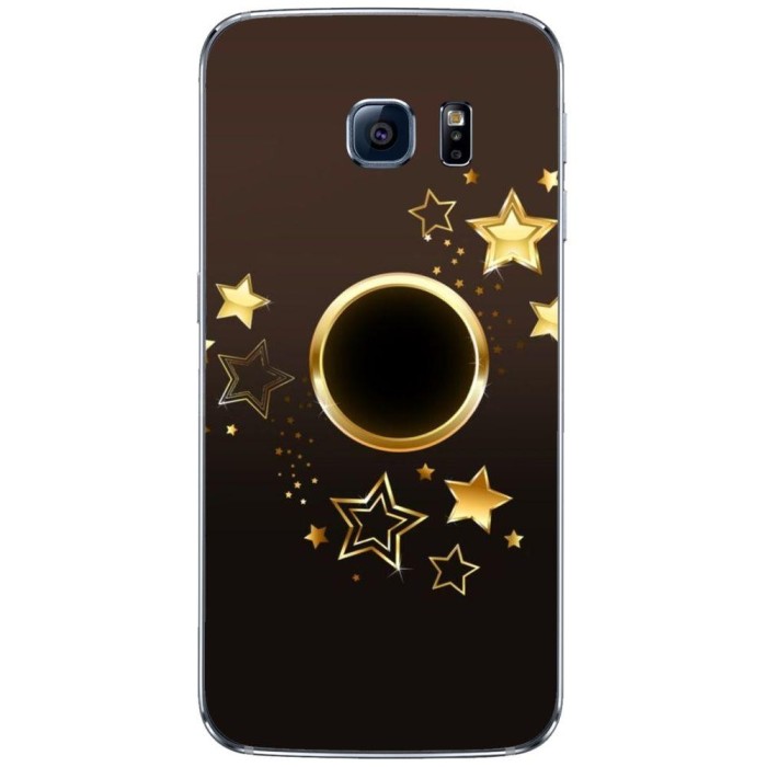 Husa Goldy Star SAMSUNG Galaxy S6 Edge foto mare Husa Goldy Star SAMSUNG Galaxy S6 Edge foto mare