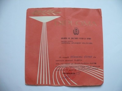 Diploma sportiva UCFS Crisana, 1965 foto