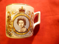 Cana portelan- Aniversarea a 25 Ani Incoronarea Reginei Elisabeta IIa-Jubileu Ag foto