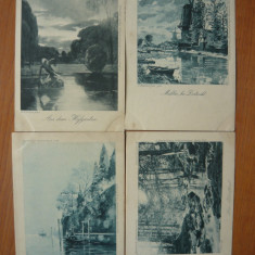 Peisaje - lot 10 carti postale vechi ( G. Heuer & Kirmse - Germania )