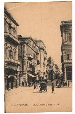 CPI B 10265 CARTE POSTALA - ALEXANDRIA. STRADA CHERIF PACHA foto