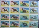 KAZASTAN - ANIMALE PREISTORICE, 1994, 6 V IN BLOC DE 4, NEOB. - KZH 01A, Fauna