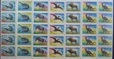 KAZASTAN - ANIMALE PREISTORICE, 1994, 10 X 6 V (10 SERII) , NEOB. - KZH 01B foto