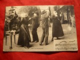 Ilustrata - Folclor- Dansuri din Auvergne - Franta , inc.sec.XX ,cu portativ muz