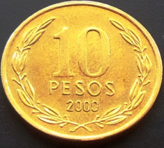 Moneda 10 Pesos - CHILE, anul 2000 *cod 4854 UNC foto
