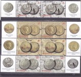 NUMISMATICA MONEDE ANTICE,SERIE IN PERECHE CU VIGNETA,2015,MNH ROMANIA., Nestampilat