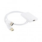 Adaptor DisplayPort [M] + USB [M] &amp;gt; HDMI [F], 0.5m, alb 4World foto