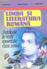 Limba si literatura romana - Antologie de texte comentate clasa a VIII-a - Maria Boatca, Silvestru Boatca, George Sovu foto