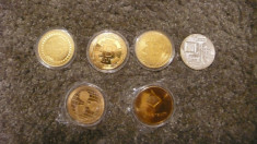 Monede Bitcoin aurii , Suvenir,moneda de colectie placata cu aur 24 , model 3 foto