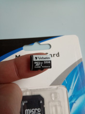 Micro sd Verbatim 32Gb (class 10 premium +)+adaptor+cititor card usb2. foto