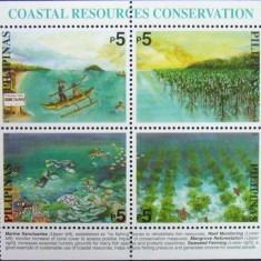 PILIPINAS - NATURA SI RESURSE DE COASTA, 2002, 1 S/S, NEOBLIT. - PHL 02