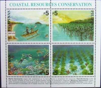 PILIPINAS - NATURA SI RESURSE DE COASTA, 2002, 1 S/S, NEOBLIT. - PHL 02 foto