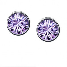 Cercei cu cristale Light Purple Round foto