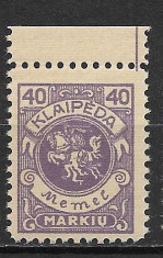 Memel 1923 MNH foto