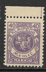 Memel 1923 MNH foto