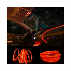 Fir Neon Portocaliu - Lungime 5M - Iluminare Auto foto