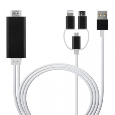 Cablu HDMI, universal compatibil iPhone 6 / 7 / 8 / X, samsung S6 / S7 / S8 / S9 foto