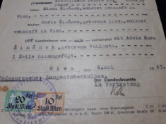 WWII - DOCUMENT NAZIST STAMPILA CU ZVASTICA - CERTIFICAT DE DECES ANUL 1943 foto