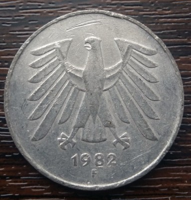 (M248) MONEDA GERMANIA - 5 MARK 1982, LIT. F - FALS DE EPOCA foto