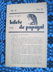 Revista BILETE DE PAPAGAL - T. ARGHEZI (No. 31, Vol. IV) foto