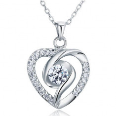 Colier Heart Diamonds Argint 925 by Borealy foto