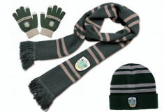 Pachet Harry Potter Fular Manusi Caciula Harry Potter Slytherin foto