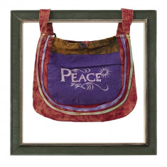Mini geanta din bumbac Peace foto