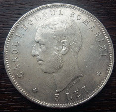 (R) MONEDA DIN ARGINT ROMANIA - 5 LEI 1906, CAROL I foto