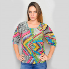 Bluza din bumbac cu maneci 3 4 RAINBOW foto