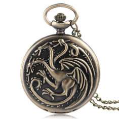 Pandantiv Medalion Lantisor Colier Ceas Game Of Thrones Daenerys Targaryen foto
