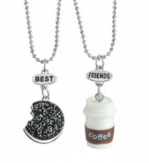 Set Lantisoare Medalioane BFF BEST Friend Friends Coffee Oreo foto