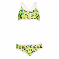 Costum inot Jaked fete, BIKINI EMOTICONS, verde/alb foto