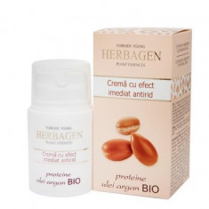 Crema cu efect imediat antirid (ulei si proteine din argan) 50gr Herbagen foto