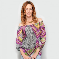 Bluza lejera cu imprimeu multicolor foto
