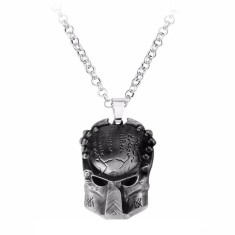 Pandantiv Medalion Lantisor Alien Vs Predator Masca Silver foto