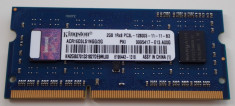 Memorie RAM DDR3 Sodimm 2Gb L Low Voltage laptop notebook impecabila foto