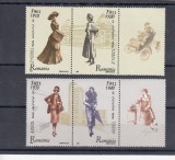 ROMANIA 2003 LP 1623 a MODA SECOLULUI XX SERIA CU VINIETE DREAPTA MNH