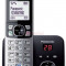 Telefon Fix Panasonic KX-TG6821FXB, Robot digital (Negru)