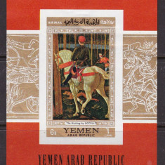 Yemen 1968 pictura cai MI bl.73B MNH w50