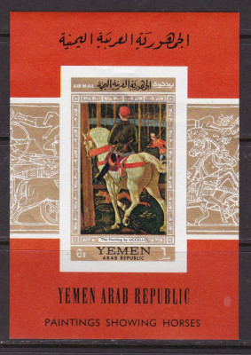 Yemen 1968 pictura cai MI bl.73B MNH w50 foto