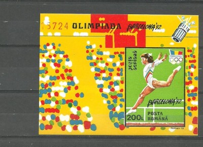Romania 1992 - J.O. BARCELONA, colita NDT nestampilata, K105 foto