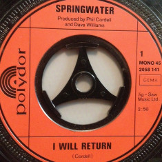 SPRINGWATER - I WILL RETURN/STONE CROSS (1971/POLYDOR/RFG) - VINIL Single/RAR